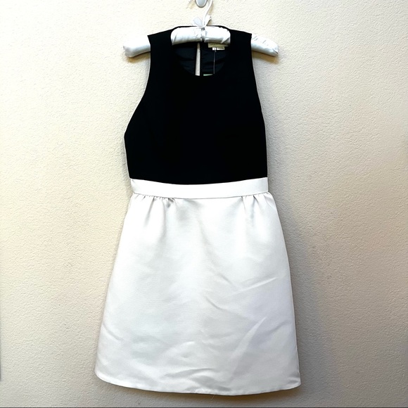 Kate Spade Black White SATIN FAILLE Bow Dress NWT B4/4 - Picture 4 of 15
